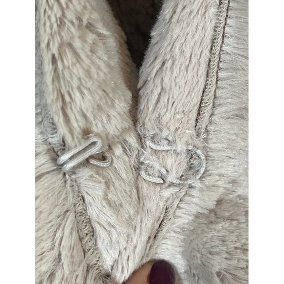 Retro Fur Vest L Brown Faux Sherpa Suede Boho Western Penny Lane Cozy Fleece 80s - Picture 6 of 10